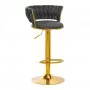 4Rico Bar Stool QS-B313a Gray Velvet