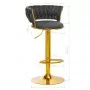 4Rico Bar Stool QS-B313a Gray Velvet