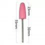 Rubber cutter, pink, oval, with silver shank.