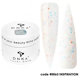 0063 DNKa Cover Base 30 ml (молочный с разноцветной поталью)