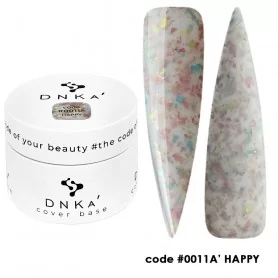 0011a DNKa Cover Base 30 ml (молочный с разноцветной поталью)