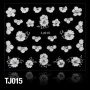 3D STICKERS TJ015 WHITE WITH SILVER RIBBON