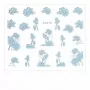 3D STICKERS TJ016 BLUE WITH SILVER RIBBON