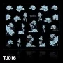 3D STICKERS TJ016 BLUE WITH SILVER RIBBON