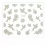 3D FLORAL STICKERS TJ040 WHITE WITH GOLD RIBBON