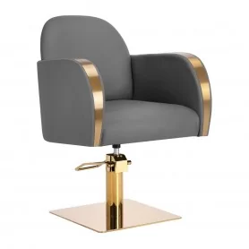Gabbiano Malaga hairdressing chair in gold and gray