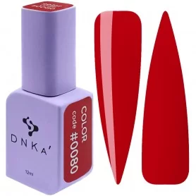 DNKa Gel nail polish 0080 (classic red, enamel), 12 ml
