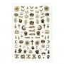 Thin self-adhesive nail stickers for Halloween R233 gold