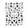 Thin self-adhesive Halloween stickers MS-C298 black