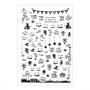 Thin self-adhesive Halloween stickers R234 silver