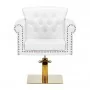 Barber chair Gabbiano Berlin, gold and white