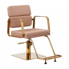 Hairdressing chair Gabbiano Porto golden beige color