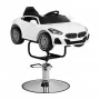 Children ' s hairdresser chair, BM car, white