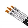 Gel and nail brushes, black, set of 3 pcs.