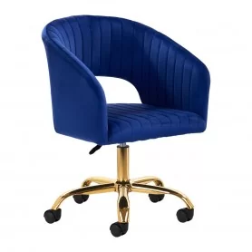 4 Krzesło obrotowe Rico QS-OF212G aksamit ciemno-niebieski