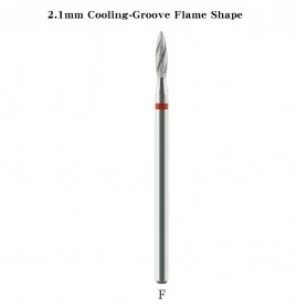 Fresa diamentowa "Cooling - Groove Flame Shape F" Ø2.1mm, Fine"