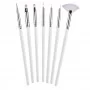 Brushes for acrylic gel decor, white, 7 elements