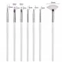 Brushes for acrylic gel decor, white, 7 elements